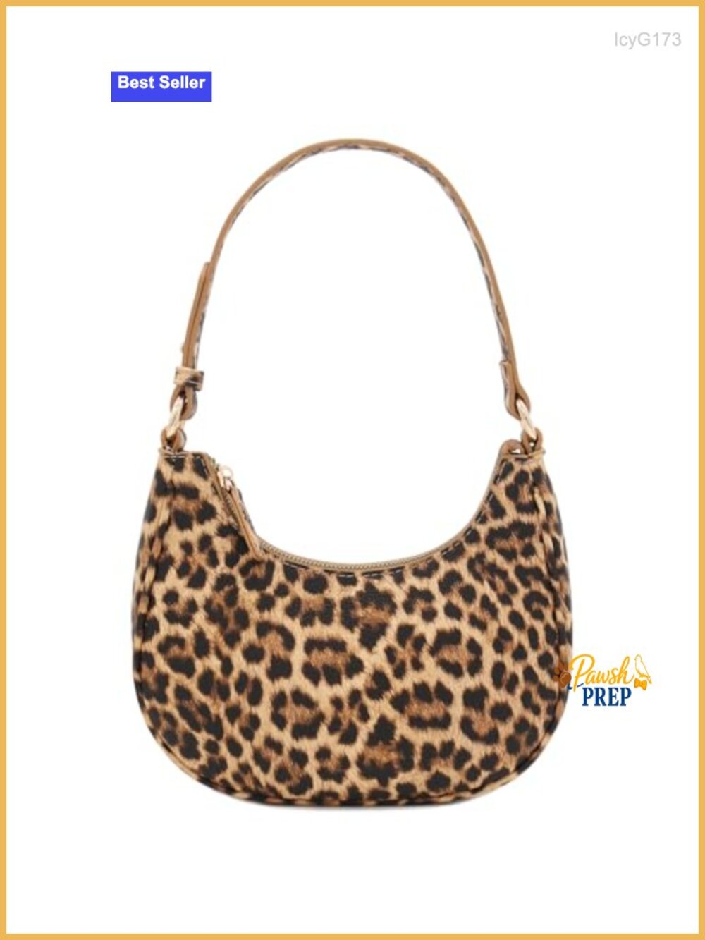 Small Crescent Shoulder Bag Underarm Purse Faux Leather Zipper Closure